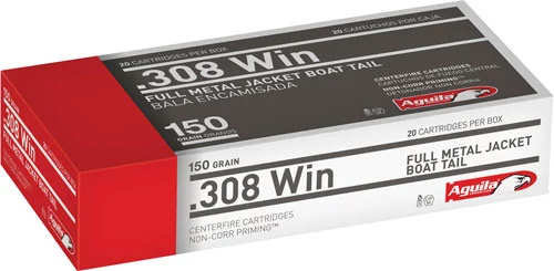 AGUILA 308 WIN 150GR FMJ-BT - 20RD 25BX/CS
