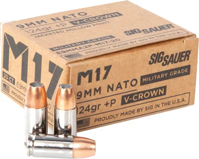 SIG M17 9MM LUGER +P 124GR - ELITE V-CROWN JHP 20RD 10BX/CS