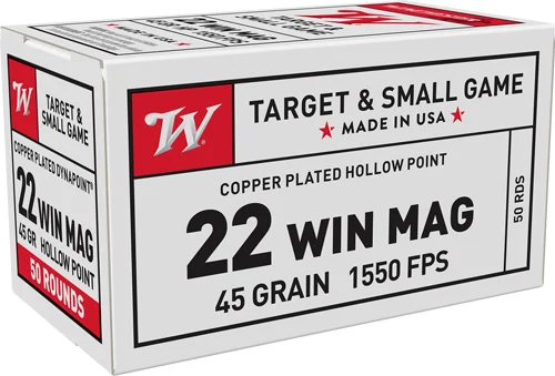 Winchester .22 WMR 45gr COPPER PLATED HOLLOW POINT Brass – 50rd