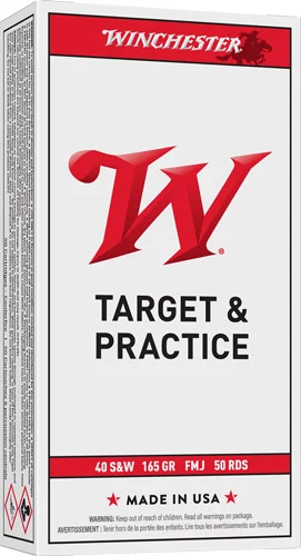 WINCHESTER USA 40 SW 165GR FMJ - TRUNCATED CONE 50RD 10BX/CS